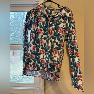 Ariat Teal & Pink Floral Button-Up Shirt